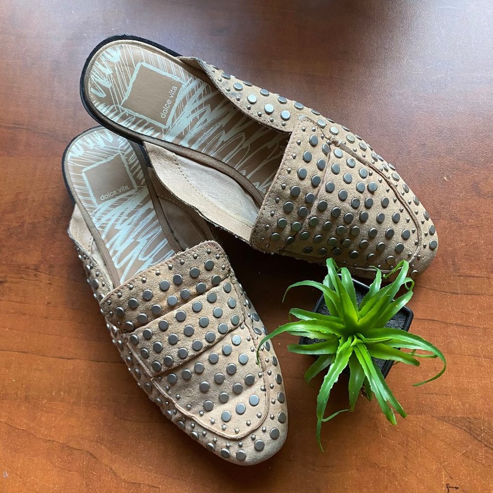 Women Embellished Flats Slip-on Mule Shoes Size 6